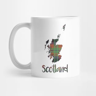 Scotland Halloween Coloured Tartan Map Typography Design Mug